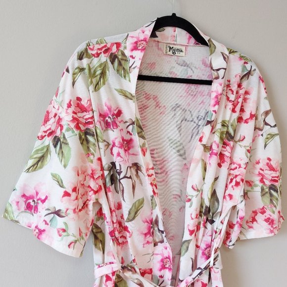 Show Me Your Mumu Brie Robe Garden Bloom Pattern Lightweight Cover-up Front Tie - Picture 3 of 7